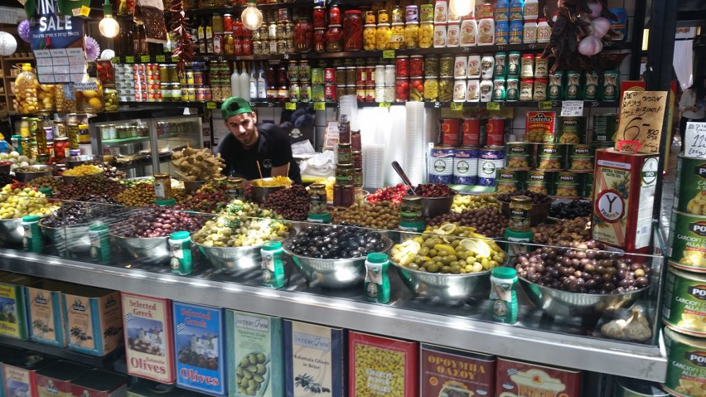 Pickles stand Sarona market Tel Aviv